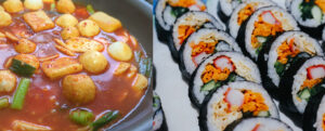 Kimbap and Tteokbokki Korean food for Korean Culture Night in Halifax